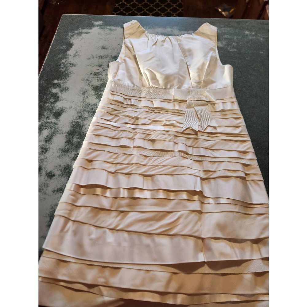 NWT Alice+Olivia white twisted layer Shift dress